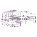 Bed Frame without Mattress 120x190 cm Small Double Solid Wood Pine 3301567
