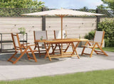 5 Piece Garden Dining Set Solid Wood Acacia and Textilene 3279286