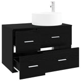 Bathroom Furniture Set 2 pcs Black Oak Engineered Wood 3404009