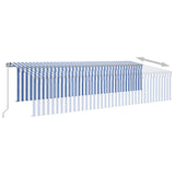 Manual Retractable Awning with Blind 6x3m Blue&White 3069476