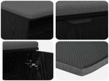 Hall Bench Black Oak 60 x 38 x 46 cm Engineered Wood and Fabric 891497