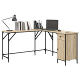 Desk Sonoma Oak 141x141x75 cm Engineered Wood 837598