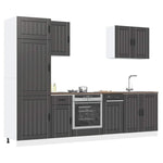 ZNTS 7 Piece Kitchen Cabinet Set Kalmar Black Engineered Wood 3314772