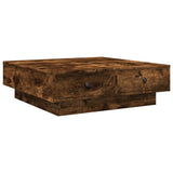 Coffee Table Smoked Oak 90x90x28 cm Engineered Wood 848091