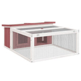 Rabbit Hutch Mocha 117.5x97x47.5 cm Solid Wood Pine 172288