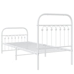 Metal Bed Frame without Mattress with Footboard White 80x200cm 376658