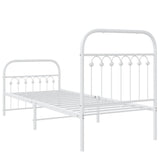 Metal Bed Frame without Mattress with Footboard White 80x200cm 376658