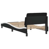 Bed Frame "Dover" Black and White 90x190 cm Single Faux Leather 373324
