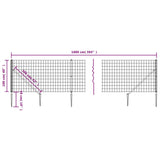Wire Mesh Fence with Spike Anchors Anthracite 1x10 m 154257