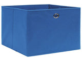 Storage Boxes 10 pcs Non-woven Fabric 28x28x28 cm Blue 325197