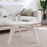 Table Top Round White 80x3 cm Solid Wood Pine 833671