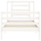 Bed Frame without Mattress White Small Single Solid Wood 3194662