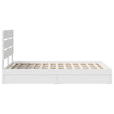 Storage Bed with Headboard White 135 x 190 cm Engineered Wood 3411903