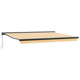 Retractable Awning Orange and white 450 x 300 cm Fabric, Metal 3330864