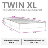 Bed Frame without Mattress Dark Grey 100x203 cm Twin XL Fabric 346854