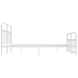 Bed Frame White Steel Double Bed Frame Rectangular 352648