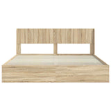 Bed Frame with Storage and Headboard Sonoma Oak 200 x 200 cm 3414277