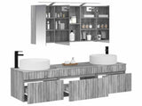 Bathroom Cabinet Set 4 pcs Grey Sonoma 100 x 14.5 x 70 cm 3406660
