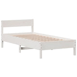 Bed Frame without Mattress White 100x200 cm Solid Wood Pine 842759