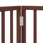 Dog Gate with Door Foldable 10 Panels Brown 800 cm Poplar Wood 3155579