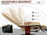 Faux Leather Armchair, with 145&deg Reclining Back and Footrest - Cream T3398P330375