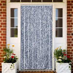 Insect Curtain Blue, White and Silver 100x220 cm Chenille 284275