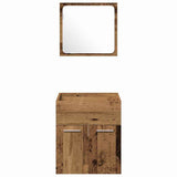 Bathroom Furniture Set with Door 4 pcs Old Wood Engineered Wood 3332553