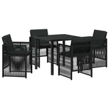 Garden Dining Set 5 pcs Black Powder-Coated Steel 3380649