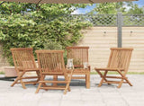 Folding Chair Set of 4 Natural Teak Solid Teak Wood Standard 43040