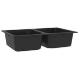 Kitchen Sink Black 76 x 48 x 30 cm Granite 147081