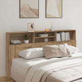 Headboard Cabinet Artisian Oak 200x19x103.5 cm Engineered Wood 856875