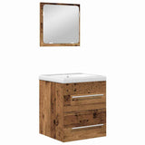 Bathroom Furniture Set 2 pcs Old Wood Engineered Wood 3393507