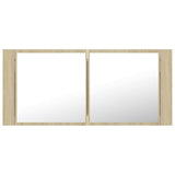 LED Bathroom Mirror Cabinet Sonoma Oak 100x12x45 cm Acrylic 804983