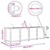 Garden Planter 4 pcs Grey 160 x 40 x 52 cm Plastic 42002880