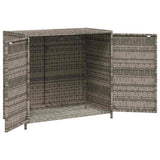 Garden Storage Cabinet Grey 83x45x76 cm Poly Rattan 365545