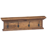 Wall Mounted Coat Rack Natural 70 x 10 x 20 cm Solid Teak Wood 42017958