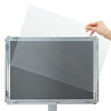 Pedestal Poster Stand 32 x 27 x 119 cm Cast Iron Silver 42030064