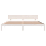 Bed Frame without Mattress White Solid Wood Pine 200x200cm 810516