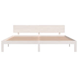 Bed Frame without Mattress White Solid Wood Pine 200x200cm 810516