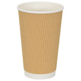 Paper Coffee Cups 500 pcs 16oz 400ml Brown 4102801