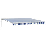 Retractable Awning Blue and White 400 x 300 cm Fabric and Metal 3330483