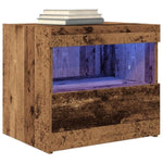 ZNTS Bedside Cabinet with LED Lights Old Wood 50x40x45 cm 862180
