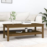 ZNTS Coffee Table Honey Brown 110x50x40 cm Solid Wood Pine 814277