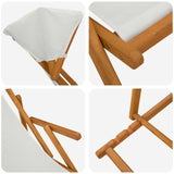 Deck Chair 2 pcs 3 Position Solid Eucalyptus Wood Cream 3407811