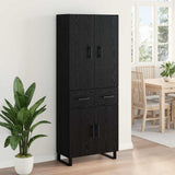 Highboard with Drawer 2 pcs Black Oak 69.5 x 34 x 180 cm 3416190