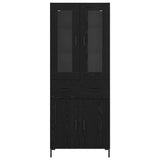 Highboard with Drawer 2 pcs Black Oak Engineered Wood 3416176