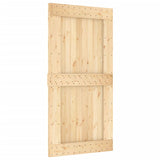 Sliding Door with Hardware Set 100x210 cm Solid Wood Pine 3203265