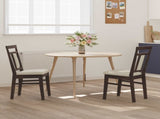 Dining Chair 2 pcs Light Brown and Light Solid Rubber Wood 42020501