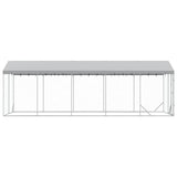 Outdoor Dog Kennel with Roof Silver 3x7.5x2.5 m Galvanised Steel 3190489