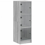 Highboard with Glass Doors Grey Sonoma 35x37x109 cm 836390